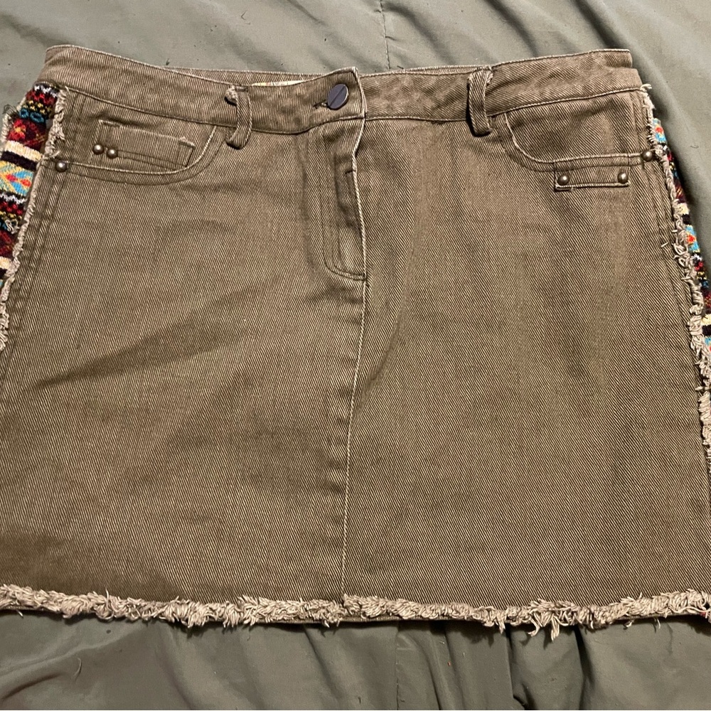 Chelsea & Violet Olive Green A-Line Skirt